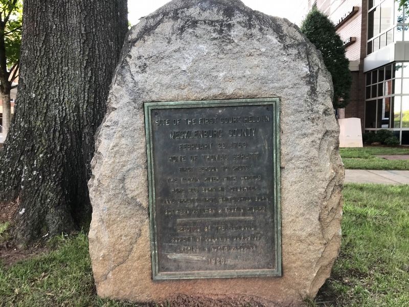 Site of the First Court Held in Mecklenburg County Marker image. Click for full size.