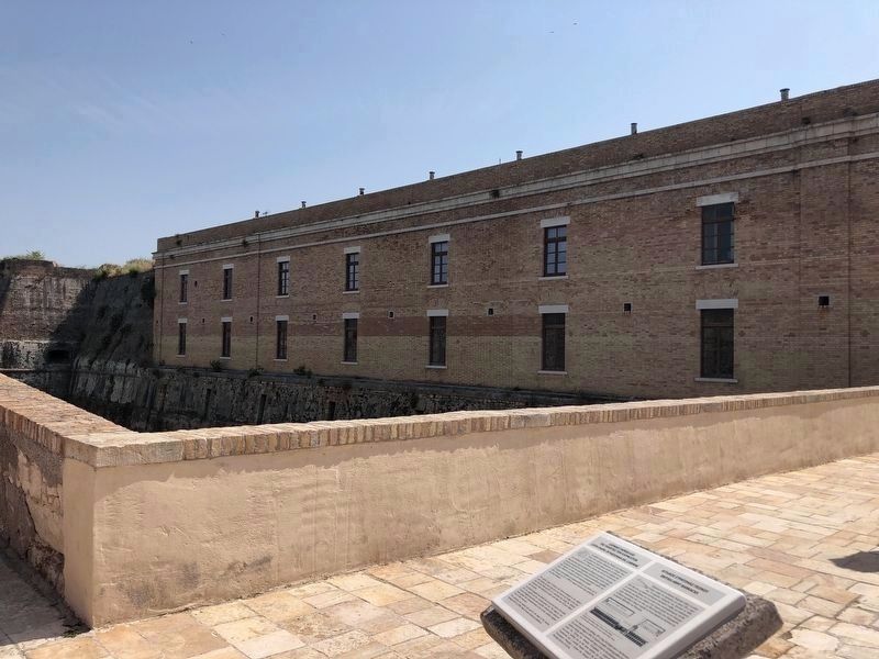 Latin Chapel of Madonna del Carmine/British Army Barracks Marker - wide view image. Click for full size.