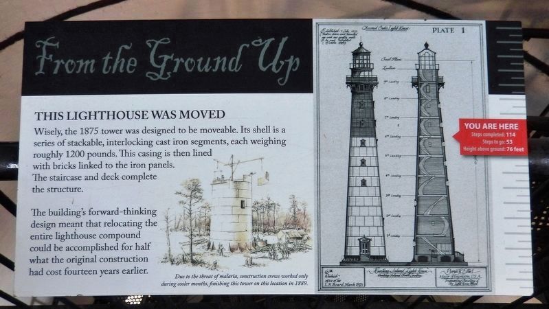 This Lighthouse Was Moved<br>(<i>interpretive panel inside lighthouse</i>) image. Click for full size.