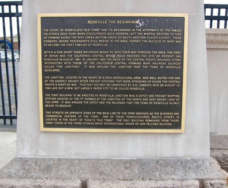 Roseville The Beginning Marker image. Click for full size.