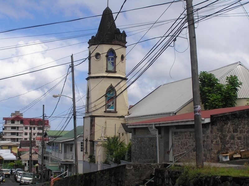 Roseau's Methodist Church, prior to Hurricane Maria image. Click for full size.
