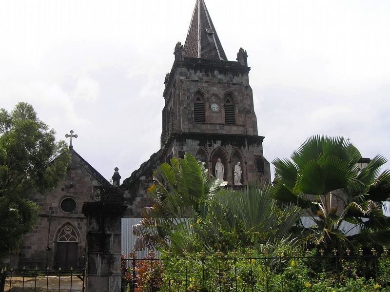 Roseau Cathedral, prior to Hurricane Maria image. Click for full size.