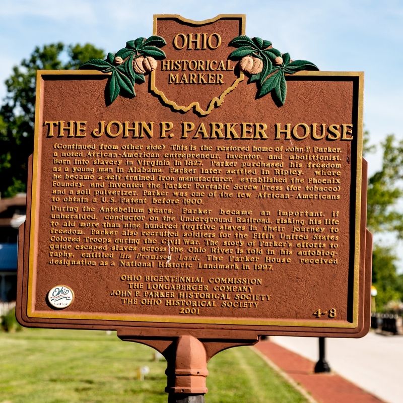The John P. Parker House side of Marker image. Click for full size.