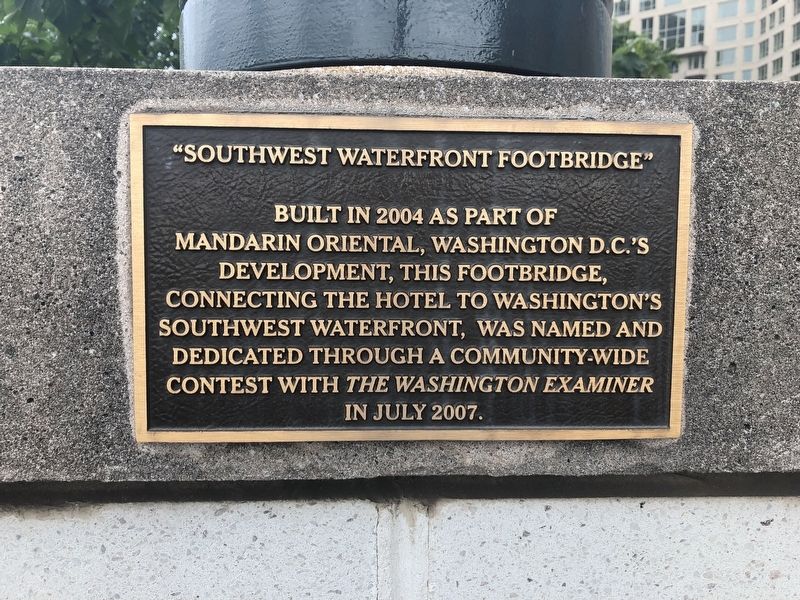 "Southwest Waterfront Footbridge" Marker image. Click for full size.