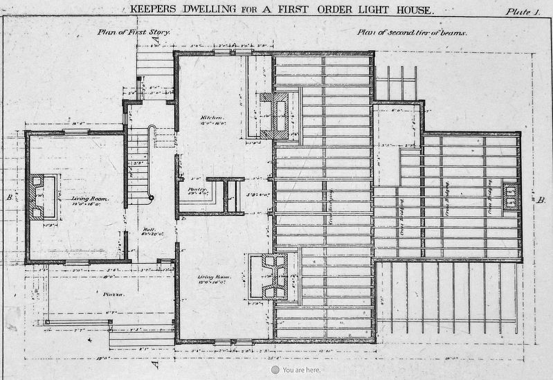 Marker detail: Keepers Dwelling for a First Order Lighthouse. Click for full size. Marker detail: Keepers Dwelling for a First Order Lighthouse image. Click for full size.