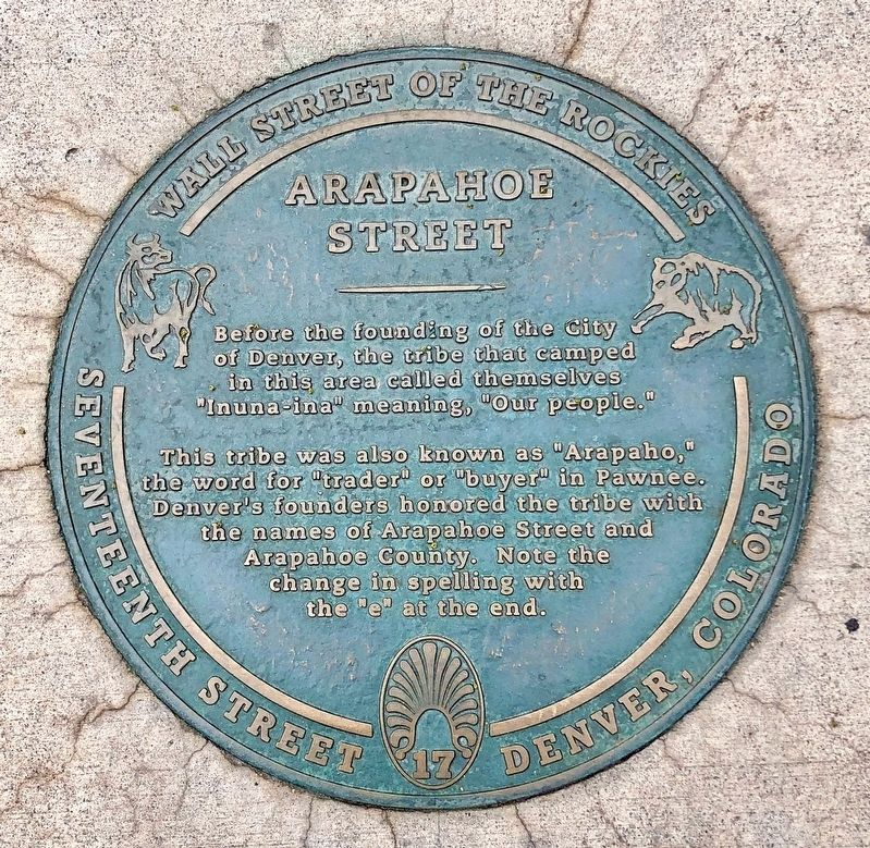 Arapahoe Street Marker. Click for full size. Arapahoe Street Marker image. Click for full size.