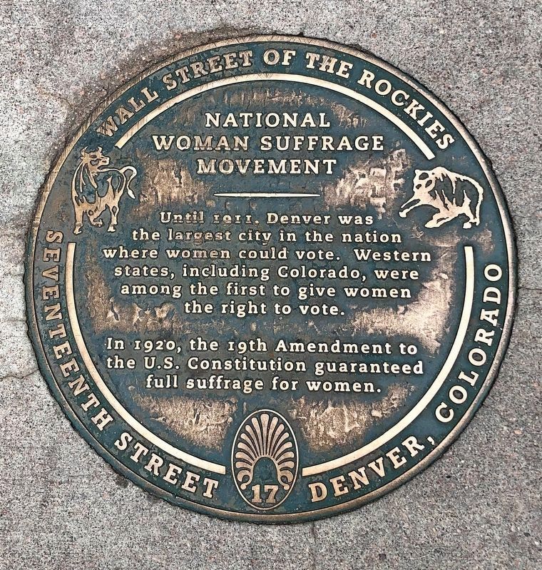 National Woman Suffrage Movement Marker image. Click for full size.