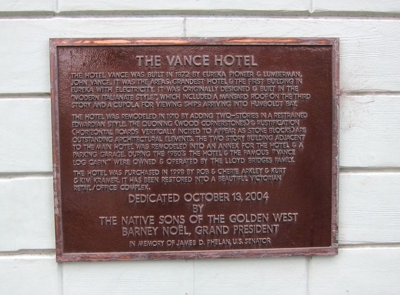 The Vance Hotel Marker image. Click for full size.