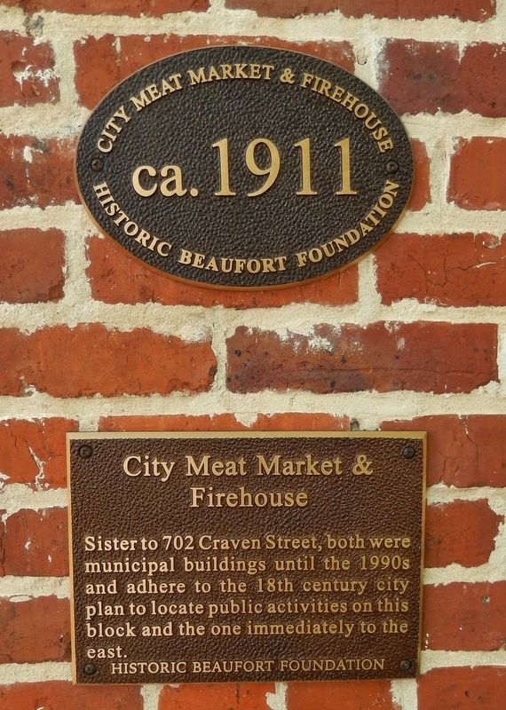 City Meat Market & Firehouse Marker image. Click for full size.
