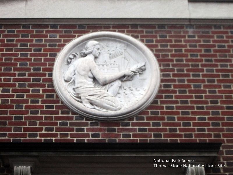 Stone bas relief #1 near marker.. Click for full size. Stone bas relief #1 near marker. image. Click for full size.