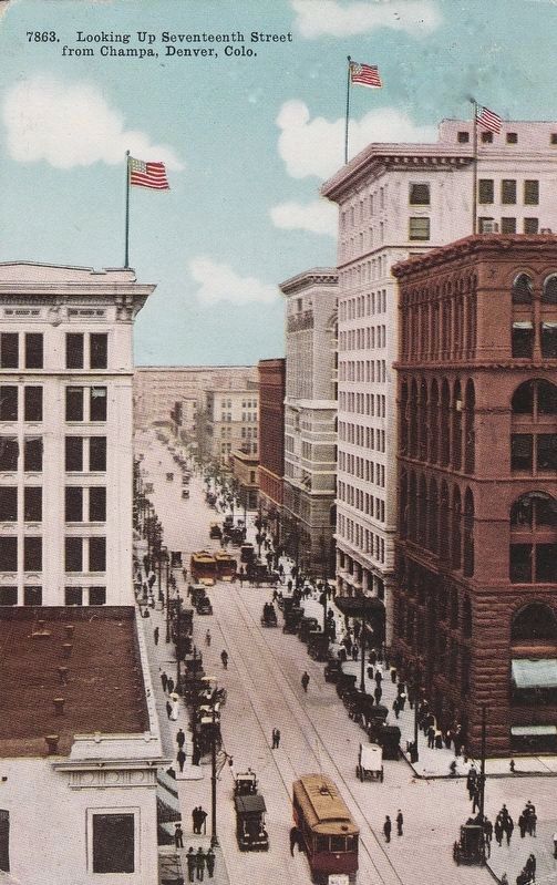 <i>Looking Up Seventeenth Street from Champa, Denver, Colo.</i> image. Click for full size.