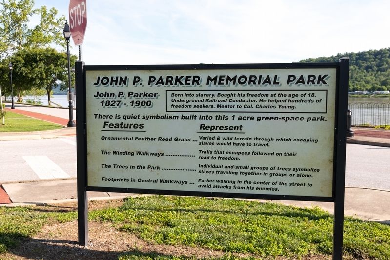 John P. Parker Memorial Park Sign image. Click for full size.