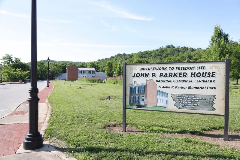 John P. Parker House and Memorial Park Sign image. Click for full size.