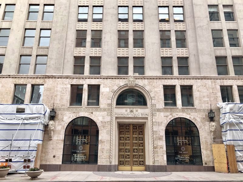 Markers at entrance to former Denver National Bank. image. Click for full size.