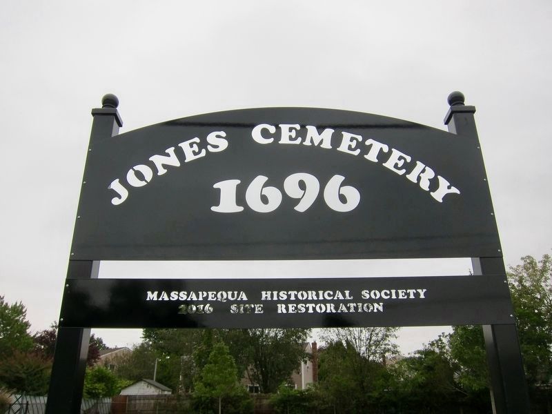 Jones Cemetery sign - added post-restoration of cemetery image. Click for full size.