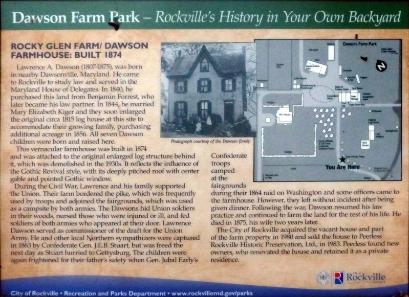 Rocky Glen Farm / Dawson Farmhouse: Built 1874 Marker image. Click for full size.