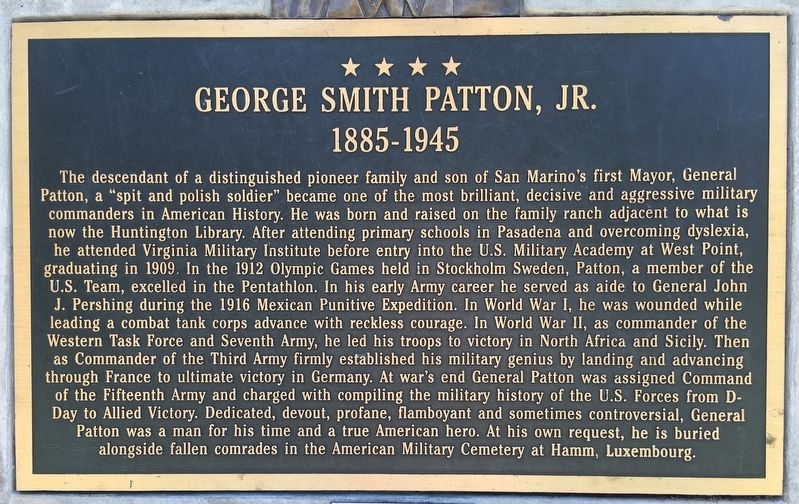 George S. Patton, Jr. Marker image. Click for full size.