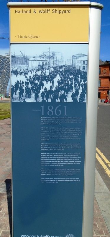 Harland and Wolff Shipyard Marker. Click for full size. Harland and Wolff Shipyard Marker image. Click for full size.