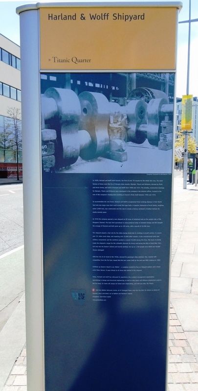 Harland and Wolff Shipyard Marker (back). Click for full size. Harland and Wolff Shipyard Marker (back) image. Click for full size.