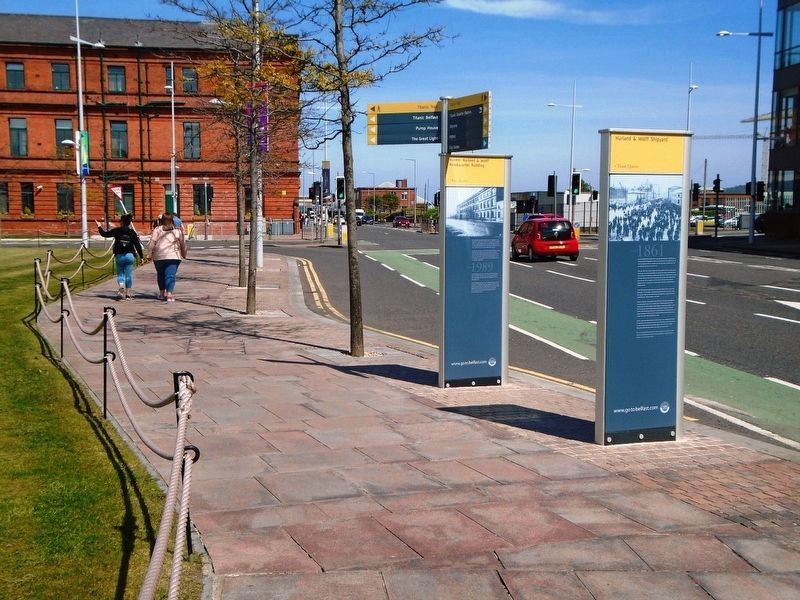Harland and Wolff Shipyard Markers. Click for full size. Harland and Wolff Shipyard Markers image. Click for full size.