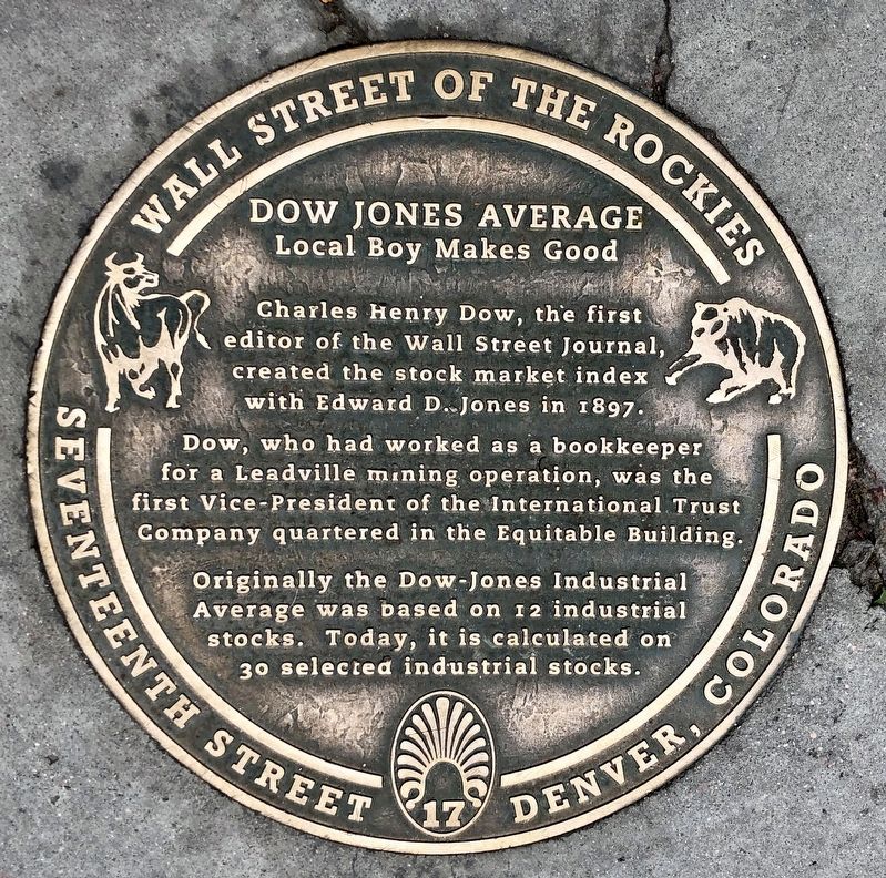 Dow Jones Average  <small>Local Boy Makes Good</small> Marker image. Click for full size.