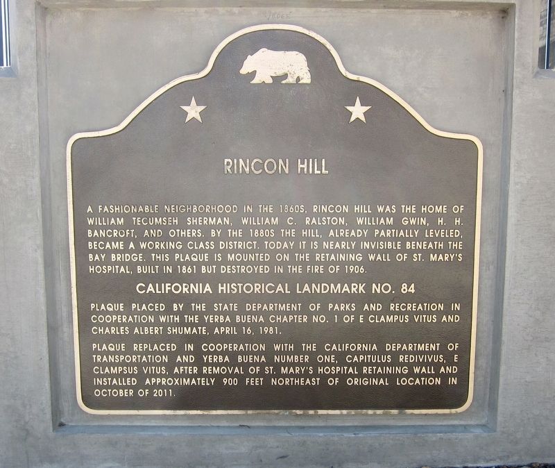 Rincon Hill Marker image. Click for full size.