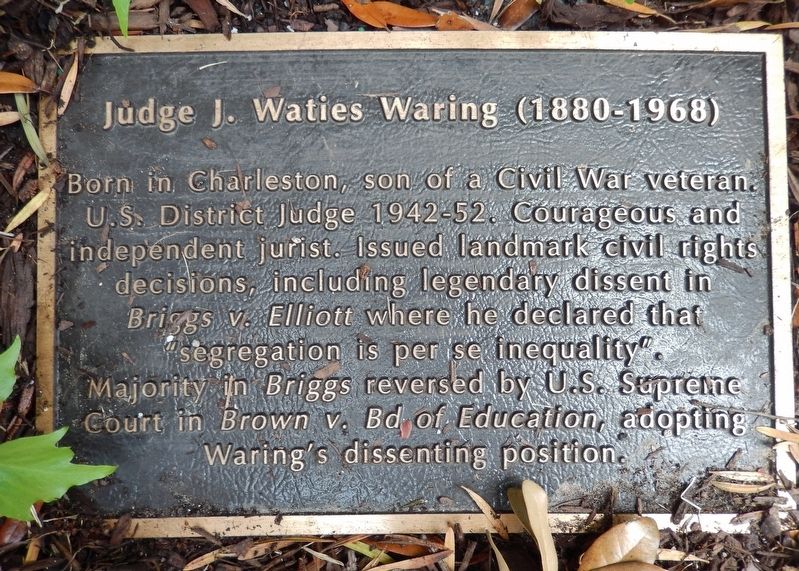 Judge J. Waties Waring Marker image. Click for full size.