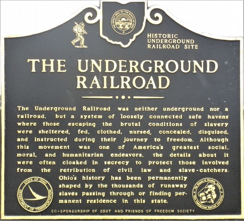 The Underground Railroad side of the marker image. Click for full size.