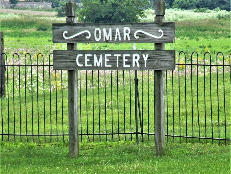 Omar Cemetery sign image. Click for full size.