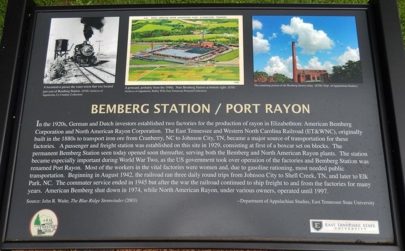 Bemberg Station / Port Rayon Marker image. Click for full size.