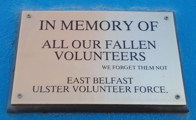 East Belfast Ulster Volunteer Force Fallen Memorial Marker image. Click for full size.
