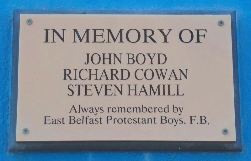 East Belfast Protestant Boys Flute Band Memorial Marker image. Click for full size.