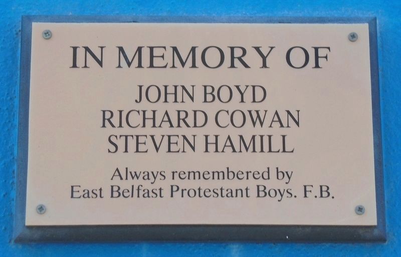 East Belfast Protestant Boys Flute Band Memorial Marker image. Click for full size.