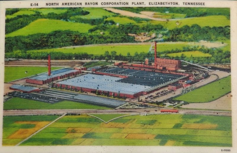 Marker detail: Postcard of American Rayon Corporation, circa 1940s image. Click for full size.