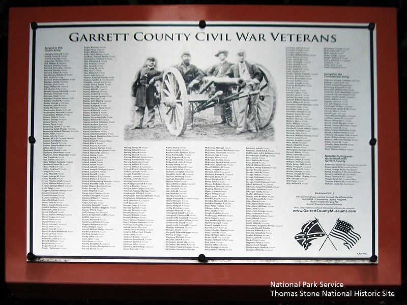 Garrett County Civil War Veterans Marker. Click for full size. Garrett County Civil War Veterans Marker image. Click for full size.