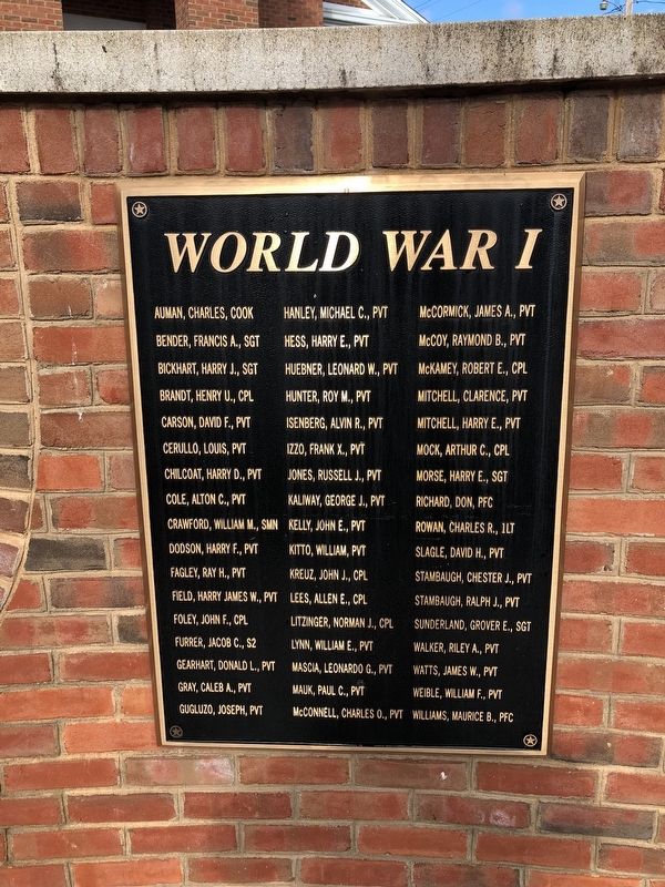 World War I plaque image. Click for full size.