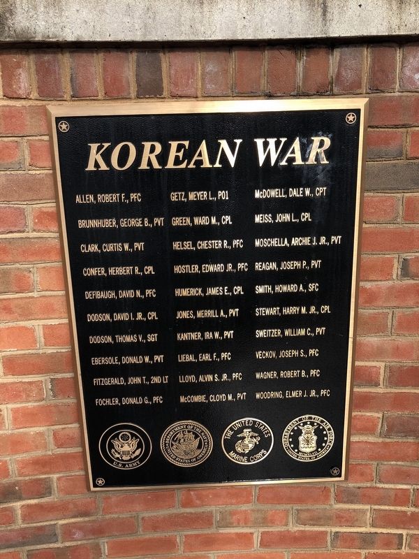 Korean War plaque image. Click for full size.