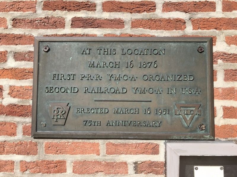 First Pennsylvania Railroad YMCA Marker image. Click for full size.