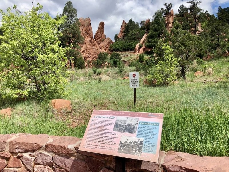A Priceless Gift Marker at Garden of Gods formations.. Click for full size. A Priceless Gift Marker at Garden of Gods formations. image. Click for full size.