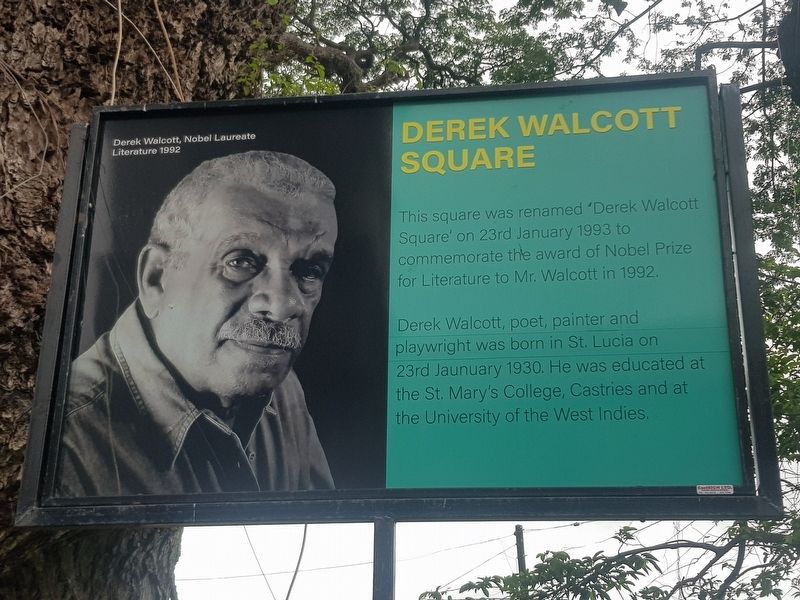 Derek Walcott Square Marker image. Click for full size.