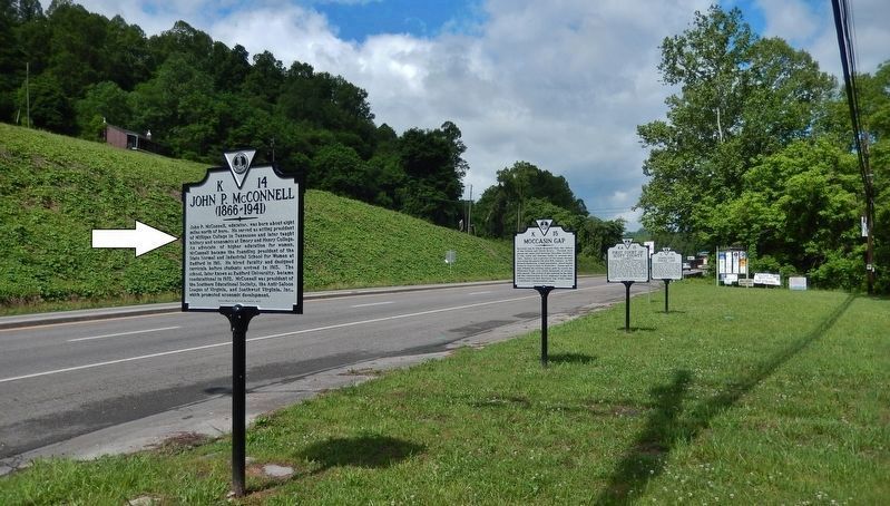 John P. McConnell Marker<br>(<i>US Hwy 23 on left; 2nd from west of 5 markers at this location</i>) image. Click for full size.