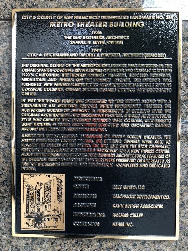 Metro Theater Building Marker image. Click for full size.