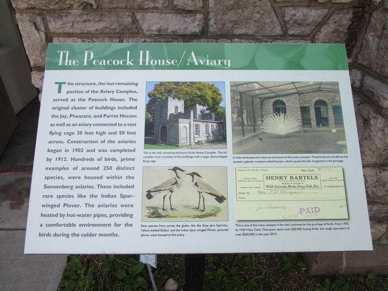 The Peacock House/Aviary Marker image. Click for full size.