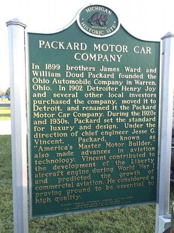 Packard Motor Car Company Marker image. Click for full size.