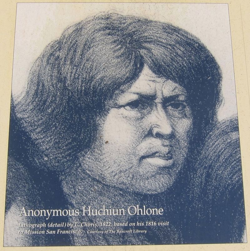 Marker inset: Anonymous Huichun Ohlone image. Click for full size.
