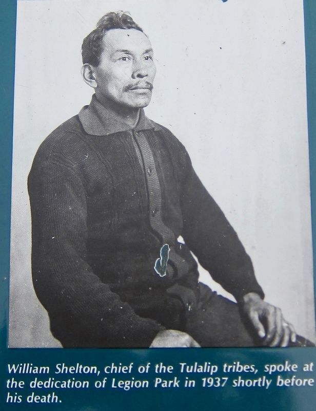Marker inset: William Shelton, Chief of the Tulalip image. Click for full size.