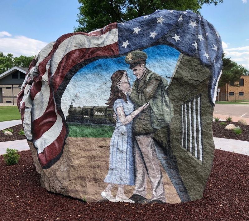 Sanborn Freedom Rock Veterans Memorial image. Click for full size.