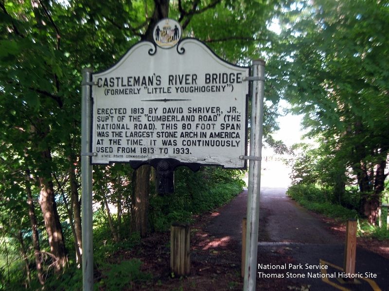 Castleman's River Bridge State Park Marker at east end of bridge. image. Click for full size.