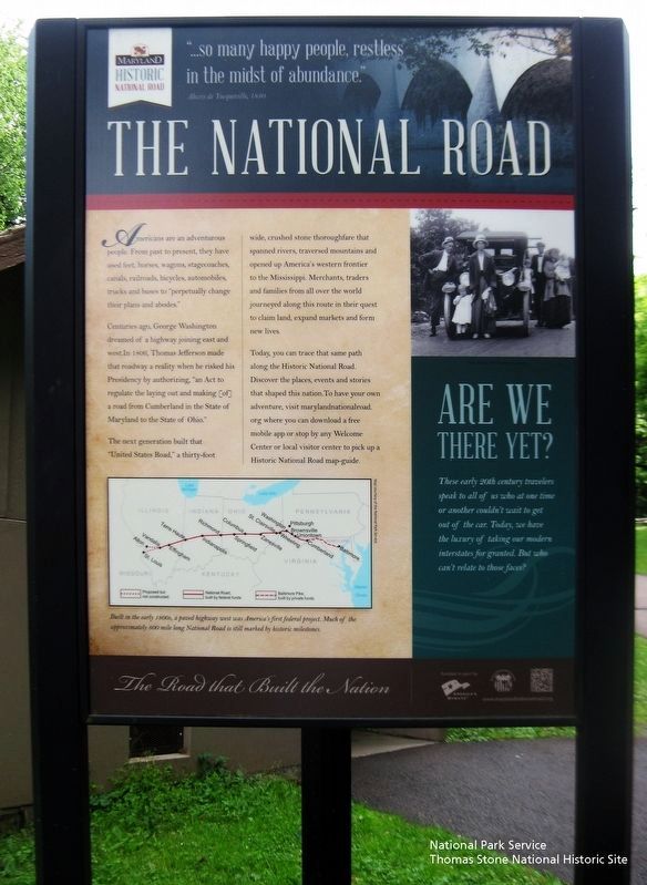 National Road marker at east end of bridge. image. Click for full size.