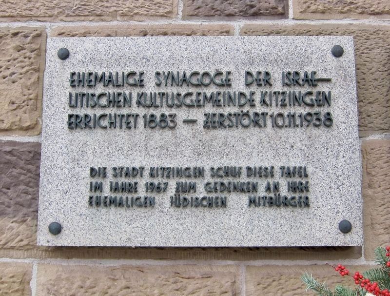 Former Synagogue Marker - first panel image. Click for full size.